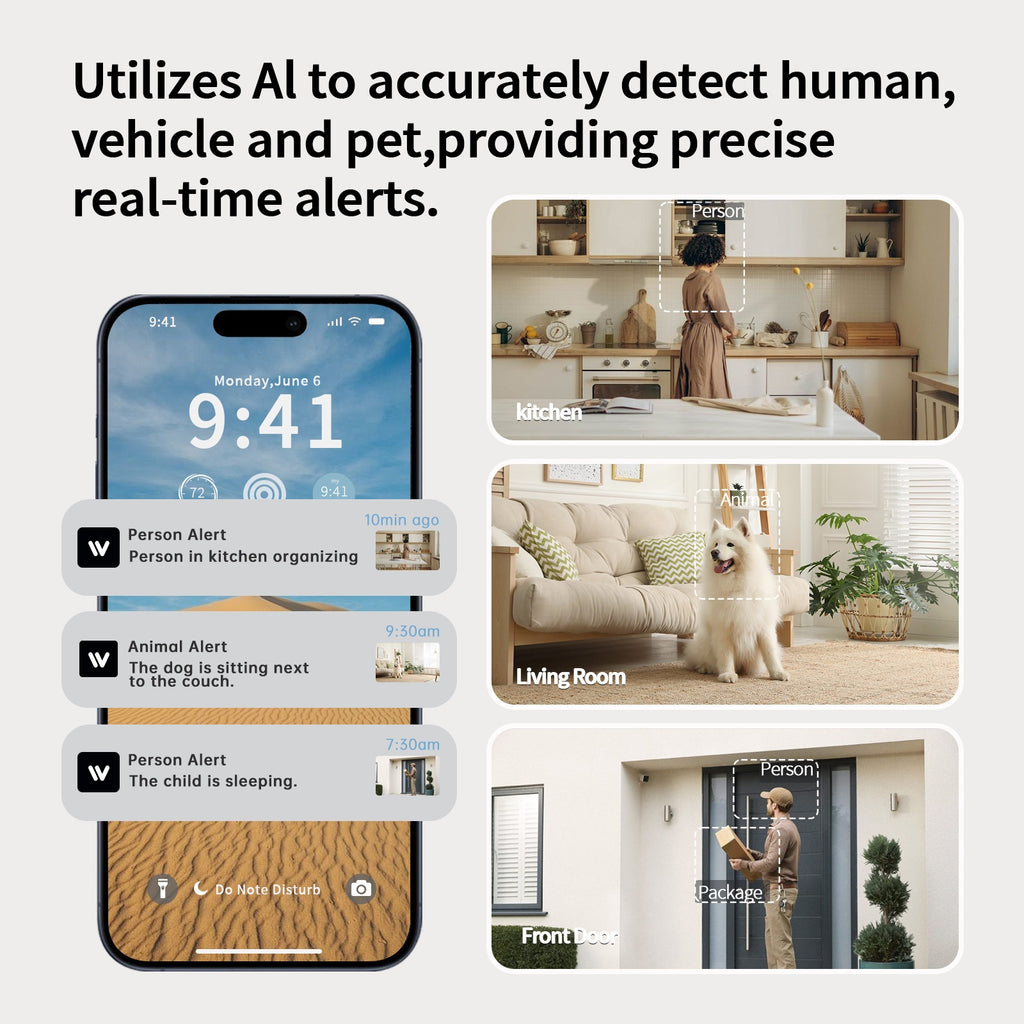Indoor Security Camera, Pets & Baby Camera Monitor, 4MP QHD, 360° Panoramic Night Vision, 2-Way Audio, Motion Detection Alerts, 5G&2.4GHz WiFi Robot Camera, Alexa Compatible, Pet Camera Indoor With Phone App, Dog Cat Camera, Without Battery