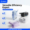 ORICO 65W Portable Power Strip with Fast Charging & Gallium Nitride Technology, Compact Suitable for for Home/Office/Studio, 2 USB-C/2 USB-A/3 US Outlet, Flat Plug & 50.0inch Cable, Compatible for Mobile/Laptop/Tablets/ Devices
