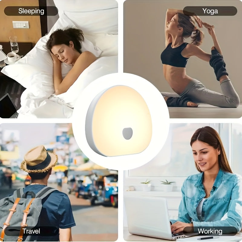 1 RGB White Noise Smart Light, Portable USB Rechargeable Sleep Device with 1200mAh Battery, Touch Control, Color Changing, Timer Function, Suitable for Home/Office Use with Various Soothing Sounds, White Noise, White Noise Machine