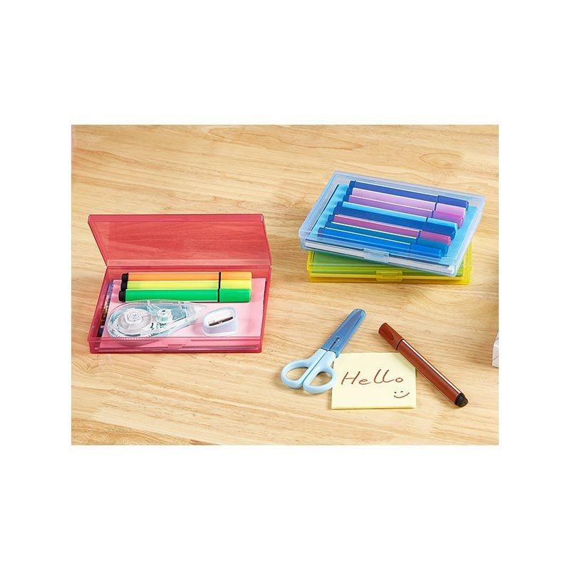 Photo Storage Box 4x6 Photo Case, 14 Inner Photo Keeper, Clear Photo Boxes Storage with 1 Sheet Label Sticker, Plastic Craft Storage Box with lids for Cards Pictures Stamps Office Supplies