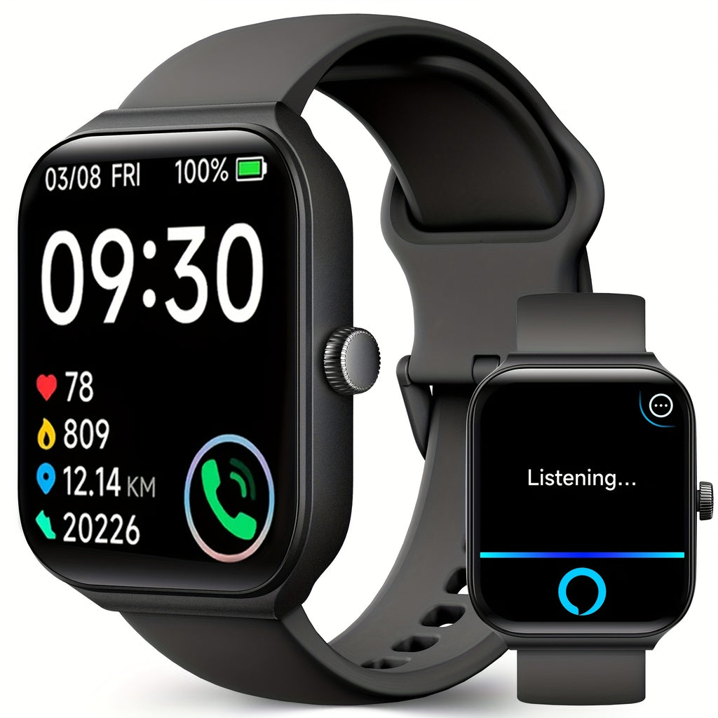 FAWEIO Smart Watch For Men Women With Alexa Built-in, 1.95" Smartwatch With Wireless Call, 100+ Sport Modes, Fitness Activity Tracker Pedometer, For IPhone & Android, Birthday Gifts, Mother'S Day Gift