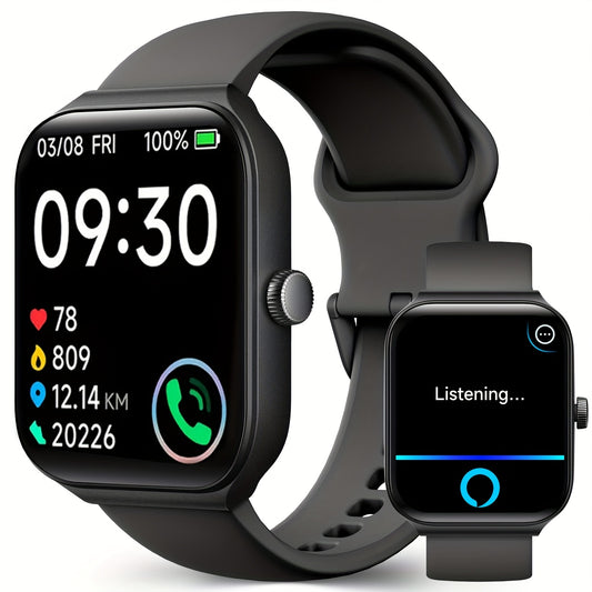 FAWEIO Smart Watch For Men Women With Alexa Built-in, 1.95" Smartwatch With Wireless Call, 100+ Sport Modes, Fitness Activity Tracker Pedometer, For IPhone & Android, Birthday Gifts, Mother'S Day Gift