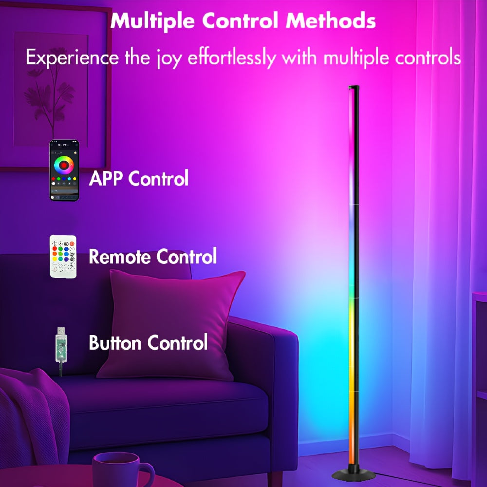 Smart LED Floor Lamp, Mood Lighting, Modern Minimalist Style, Backlight, APP/Remote, Dual Control | Home and Office Lighting, Bedside Decorative Lamp, Gaming and Study Decoration, Holiday and Birthday Gift, Halloween and Christmas Decoration