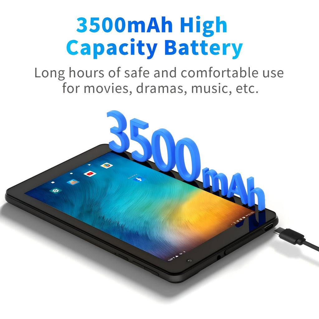 [Android 15 Tablet] 7-Inch Android 15 Tablet, 32GB RAM, 1TB Expandable Storage, Comes with Protective Case, Multi-Core CPU for Efficient Processing, 8GB (3GB+5GB) RAM, Supports 5G Dual-Band Wi-Fi 6, Dual HD Cameras, 1024*600 IPS Touch Screen Tablet, Table
