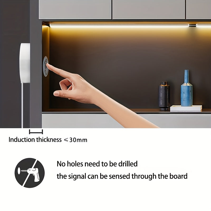 DC5-24V 25mm Wooden Furniture Touch Sensor LED Dimming Switch | 5A Hidden Surface Switch for LED Light Strip Decoration, Suitable for Halloween, Christmas Party, Black, White
