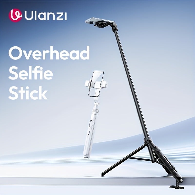 ULANZI TT88 Extendable Phone Tripod, 57" Magnetic Selfie Stick Stand with 2-in-1 Phone Clip, 2 Cold Shoe Mount Lightweight Travel Tripod Compatible with iPhone, for Vlogging Video Recording Mobile Photography, Portable Phone Holder, Vlogging