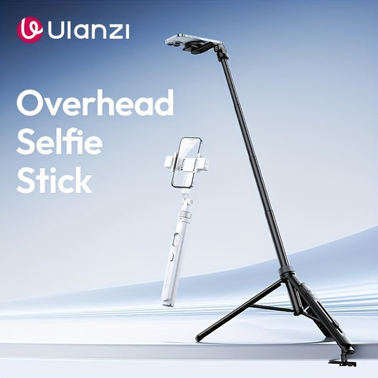 ULANZI TT88 Extendable Phone Tripod, 57" Magnetic Selfie Stick Stand with 2-in-1 Phone Clip, 2 Cold Shoe Mount Lightweight Travel Tripod Compatible with iPhone, for Vlogging Video Recording Mobile Photography, Portable Phone Holder, Vlogging