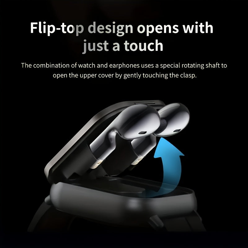2-In-1 Smartwatch And Wireless Earbuds for Men, Featuring Music Control And Various Sports Modes with Activity Data Insights
