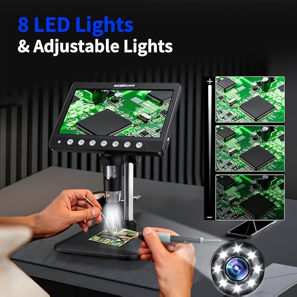 Microscope And Specimen Need to Be Purchased Separately Digital Microscope with 7-Inch High-Definition IPS Coin Microscope for Incorrect Coins, 1200X Soldering Microscope with 8 LED Lights, USB Microscope for Windows
