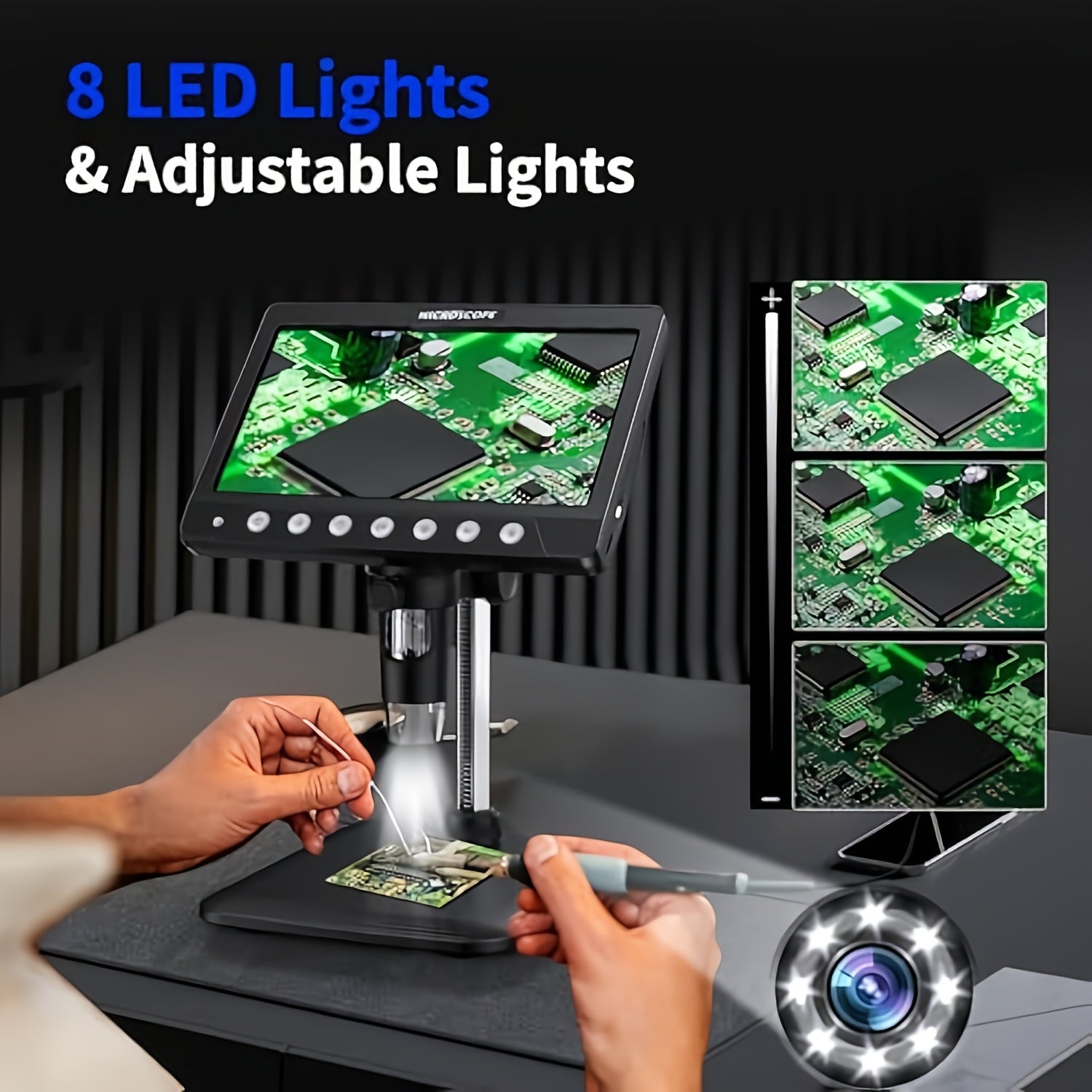 Microscope And Specimen Need to Be Purchased Separately Digital Microscope with 7-Inch High-Definition IPS Coin Microscope for Incorrect Coins, 1200X Soldering Microscope with 8 LED Lights, USB Microscope for Windows