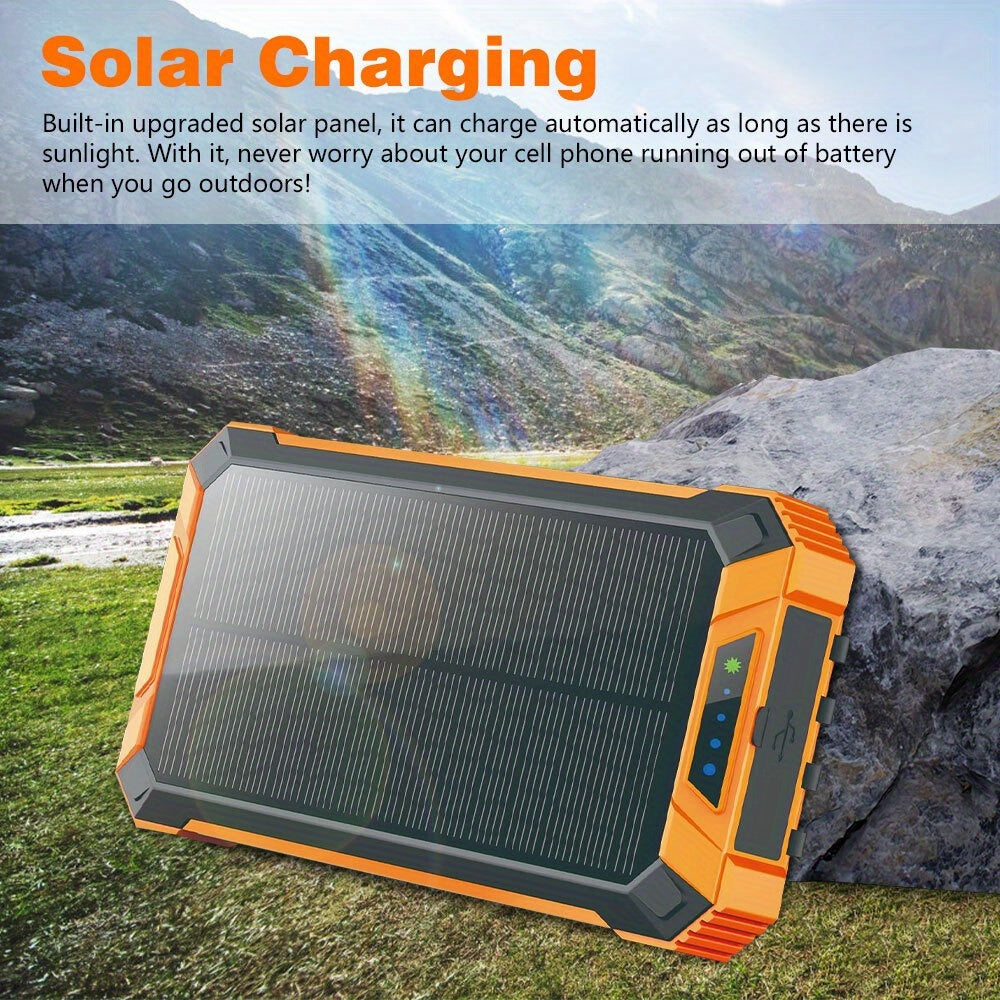 Solar Mobile Power Bank Magnetic Wireless Charger 40000/28800mAh Built-in 4 Cables Six Outputs 15W Fast Charging Mobile Power Bank Suitable for All Mobile Devices Three Inputs with Dual Flashlights Solar Portable Charger, The Best Gift for Hallowmas
