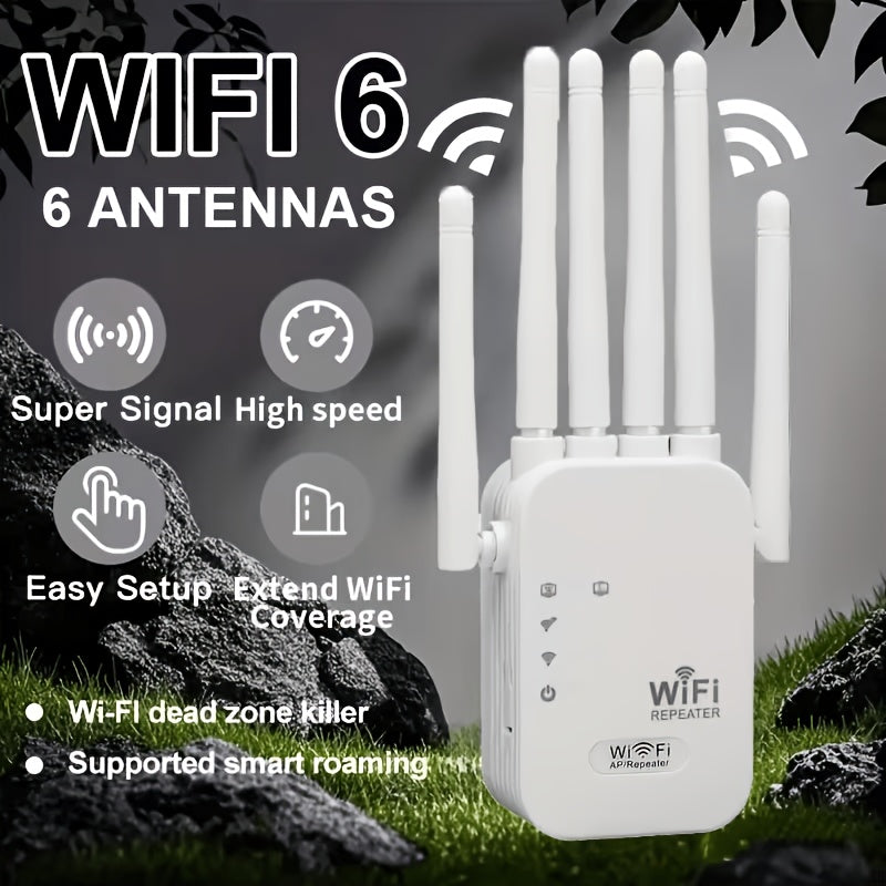 1300Mbps Dual-band Wifi Range Extender With Ethernet Port-powerful Four Antennas, Full House Coverage, Clear Wifi Dead Angle, AP/relay Mode, Very Suitable For Home And Office Use