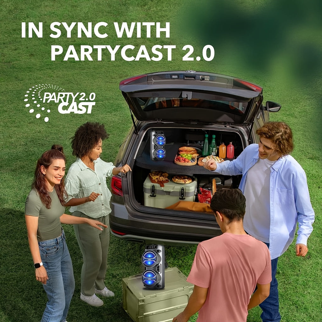 8000FM Subwoofer Outdoor Bluetooth Speaker, Portable Wireless Speaker, Built-in Rechargeable Battery, Dual Bass Drivers for Powerful Deep Bass Stereo, Supports Bluetooth/TWS/USB/AUX/TF Playback, High-volume Party Sound, Suitable for Indoor Dances