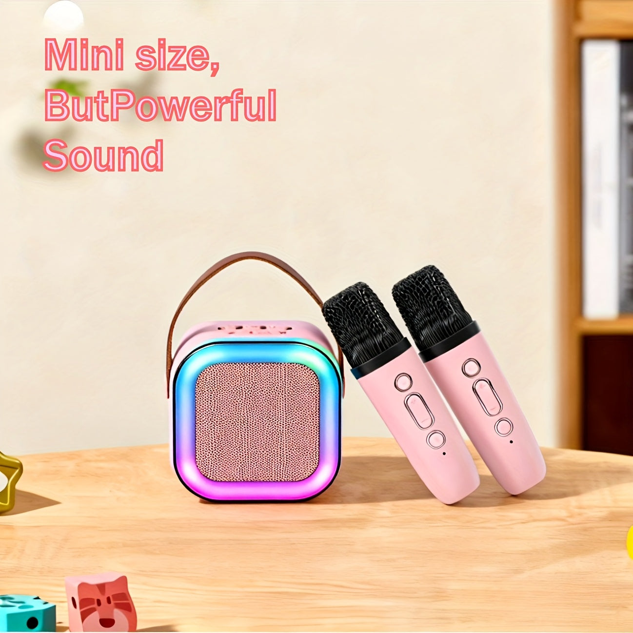 [Ideal Gift] High-Value Portable Speaker, A 3pcs Set Including One Speaker And Two Microphones, With A Large 1200mAh Battery. Ideal For Family Gatherings, KTV Sessions With Friends, And The Top Choice For Gifts
