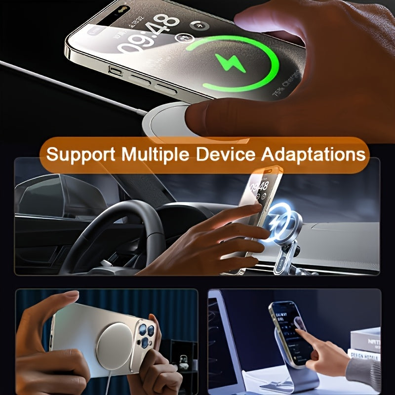 Phone Case: Luxury Matte Titanium Magnetic Wireless Charging Phone Case for iPhone 17 Air 16 15 14 13 12 11 Pro Max Plus Anti-Fingerprint Shockproof Armor Glass Lens Case, Phone Accessories, Fashion Cover, Streamlined Design, High Quality Case