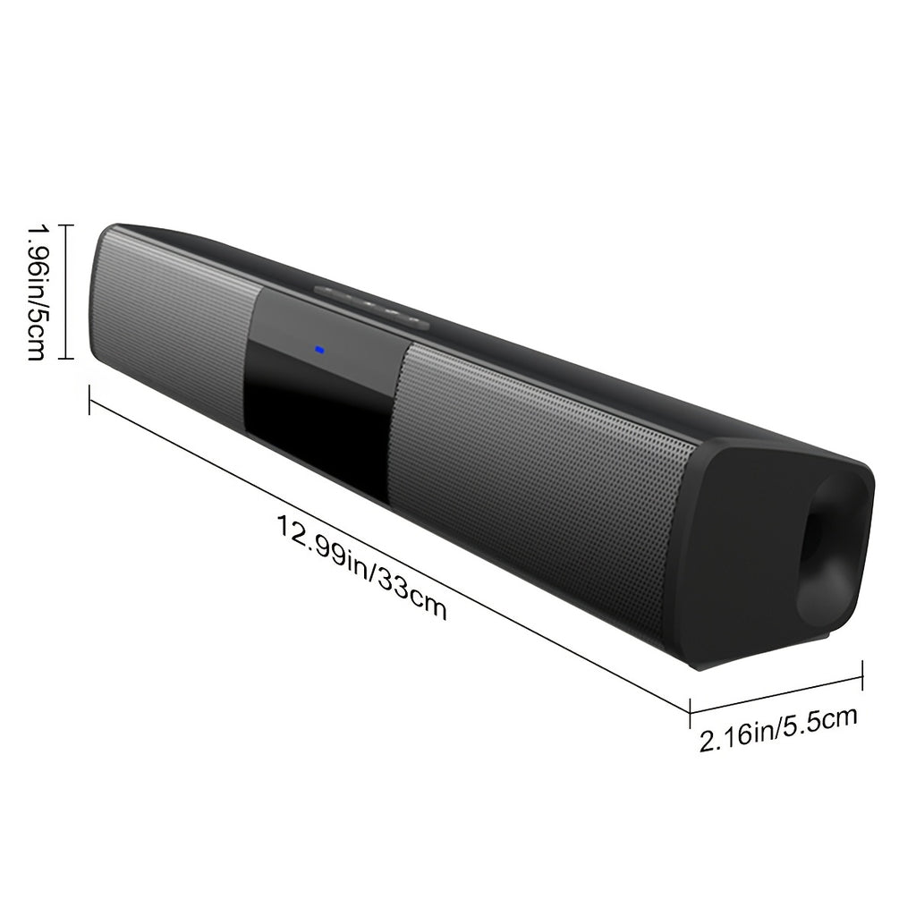 [Thanksgiving Holiday] Sound Bars for Smart TV, 13-Inch Wireless TV Soundbar Speakers, with TF/AUX/FM/USB/TWS, Surround Sound System, Crisp Sound And Easy Setup, Soundbar for TV, PC, Projector, Perfect for Thanksgiving Party, Winter Holiday