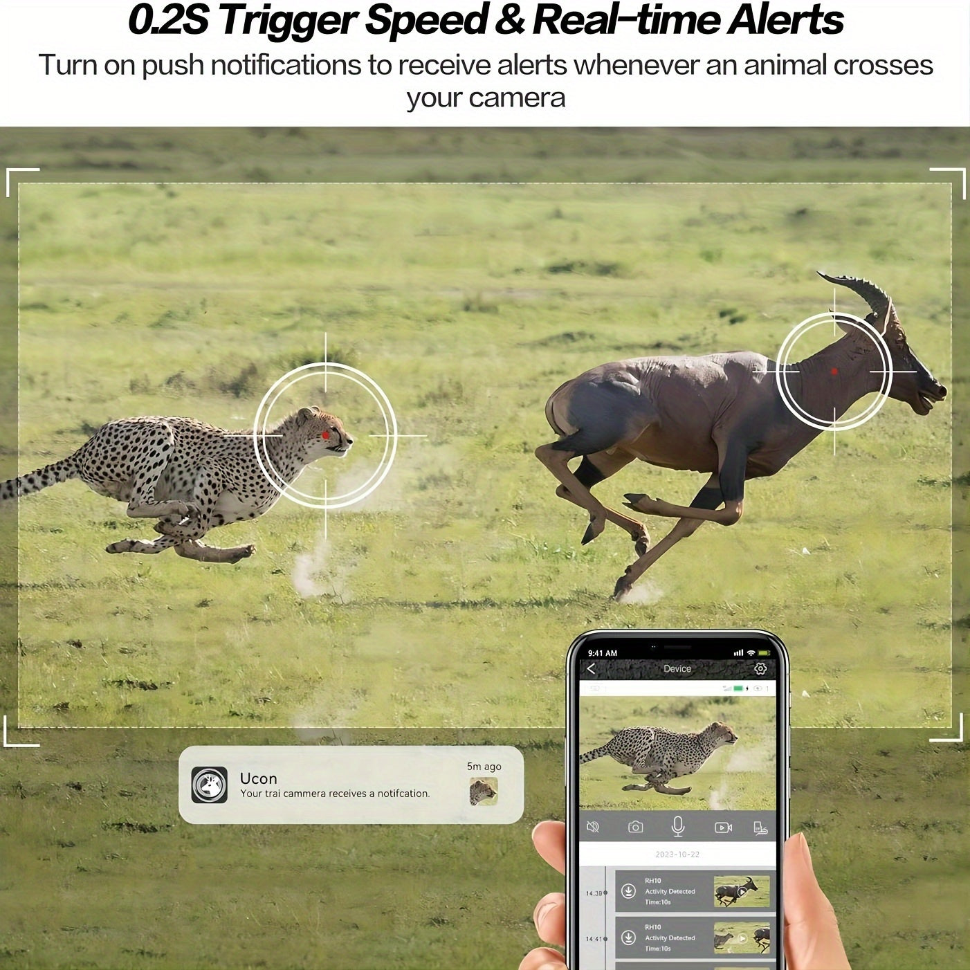 4pcs 4G LTE Cellular Trail Cameras with Ultra-HD Live View, Automatic Night Vision, A Built-in SIM Card, Remote Phone Access, 0.2s Motion Activation, And A Solar Panel for Use In Areas Without WiFi Signals. IP65 Waterproofing Makes Them Ideal for Hunting