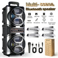 Wireless Wireless Dual Speaker Stereo Sound System Portable Subwoofer with RGB Ambience Lighting, Featuring Two Different Speaker Sizes, Excellent Sound Quality, Perfect for Family Gatherings/Party/Outdoor Camping, Home Entertainment, Trendy Audio