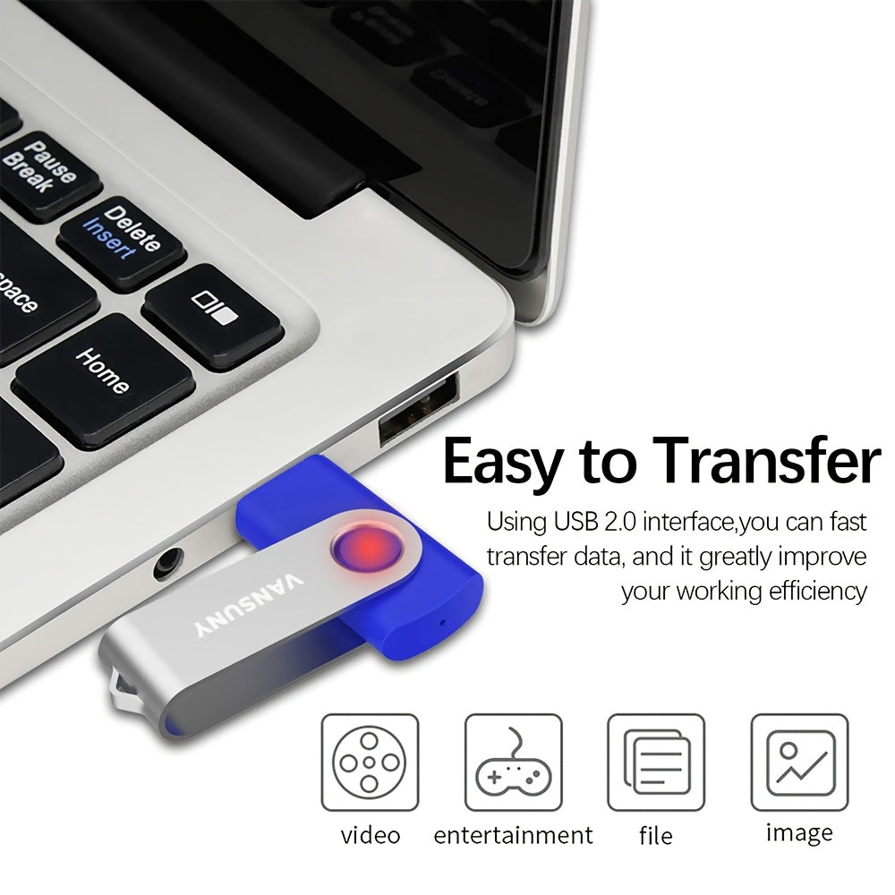 5 Packs Of 64GB USB Stick USB Flash Drive Thumb Drive 5 Packs Of 4GB/8G/16GB/32GB/64GB Rotary USB Drive Memory Stick Jump Drive USB 2.0 Flash Drive Zip Drive Pen Drive (5 Colors)