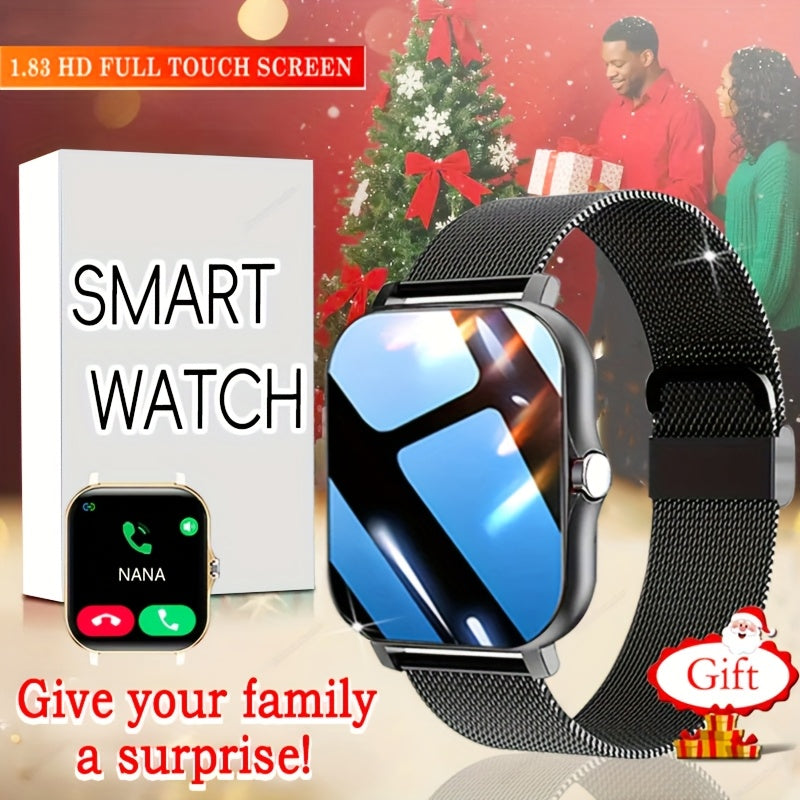 The Perfect Gift for Family And Loved Ones In 2025! A Beautiful And Elegant Smartwatch with Wireless Calling/answering, Multiple APP Message Reminders, Sports Mode, USB Rechargeable, Comes with A Metal Strap, Music Player, for Android And iPhone