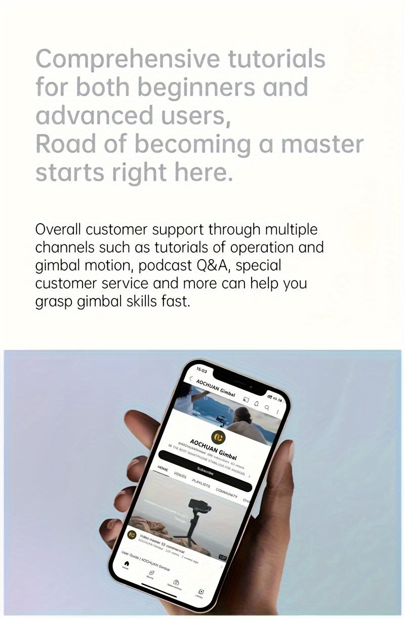 [Gimbal Stabilizer] AOCHUAN Foldable Portable Gimbal: 3-axis Stabilization, 360-degree Rotation, AI Automatic Face Tracking, Built-in Extendable Pole, Magnetic Wireless Remote Control With Panoramic Gesture Control Ideal For Vlogging