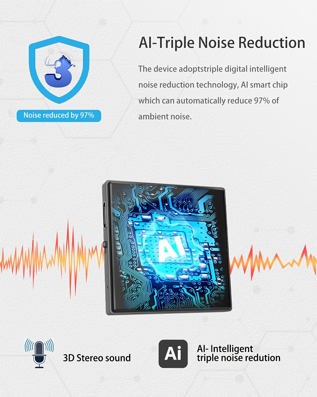3072Kbps Magnetic Voice Recorder, Audio Recording Device Featuring Ai-Triple Intelligent Noise Reduction, 64GB Capacity Capable of Storing 4000 Hours, Voice-Activated Recorder Ideal for Lectures, Meetings, And Interviews