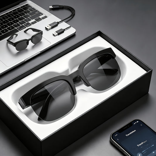 2026 New AI Smart Glasses, Multifunctional Cutting-Edge Technology for Real-Time Translation, Recognizes 160 Languages, Supports Real-Time Translation And Meeting Minutes Summarization, Suitable for Various Occasions, Suitable for Both Men And Women