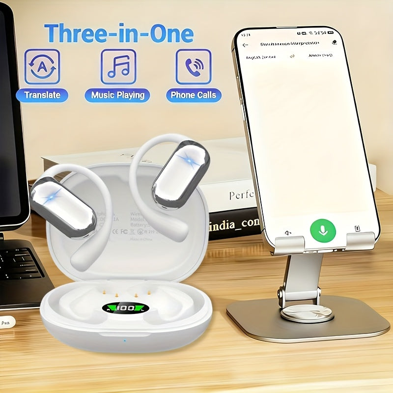 AI Real-time Translation Of Bluetooth Wireless Earphones, Wireless Bluetooth Earbuds (Bluetooth 6.1 TWS) 144 Languages Real-time Translation In Ear Wireless Earphones, Real-time Translation Of Meeting Notes, Compatible with All Smartphones, Wireless
