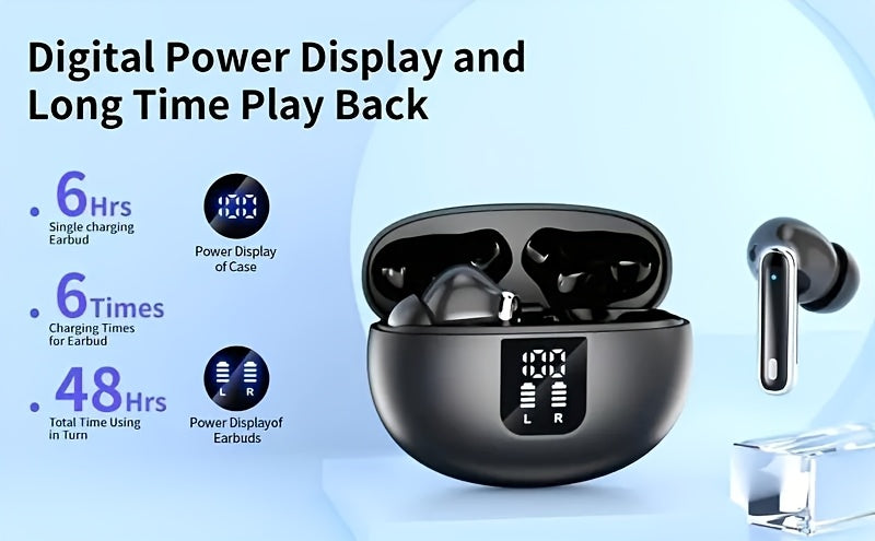 AI Translation Earphones Smart Noise Cancelling Earphones 3-in-1 Translate 144 Languages, 6 Microphones Noise Cancelling Long Battery Life, Hifi Sound Quality, Smartphone Universal, Perfect for Business And Travel
