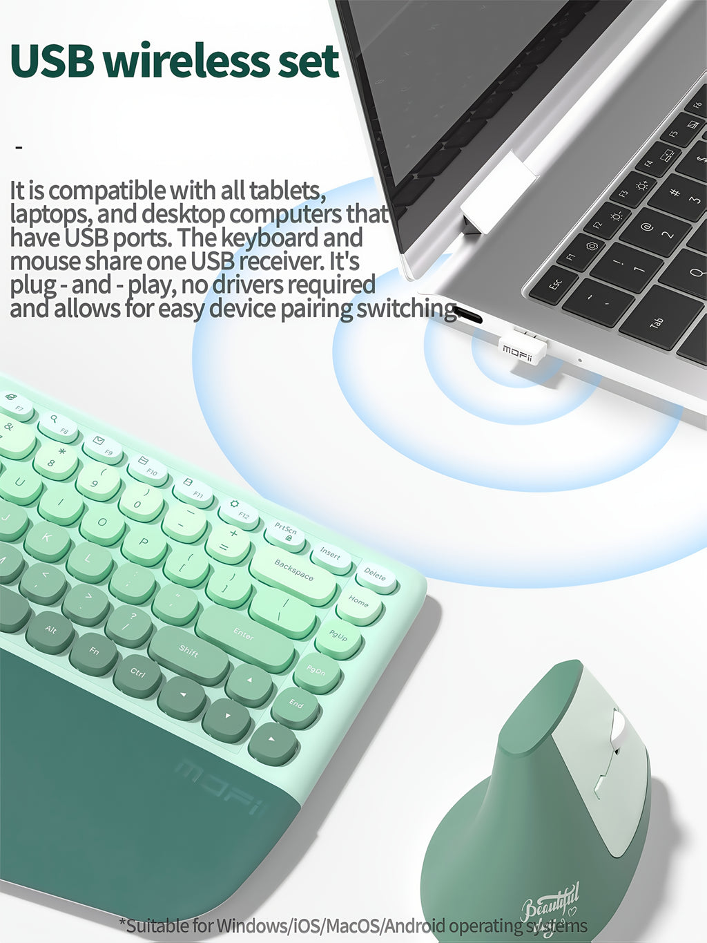 The New Keyboard And Mouse Set from KLZO Boasts an Ergonomic Design, Offers Support for The Wrists, Promotes Hand Health, Helps Prevent Tenosynovitis, Features Wireless Wireless Connectivity