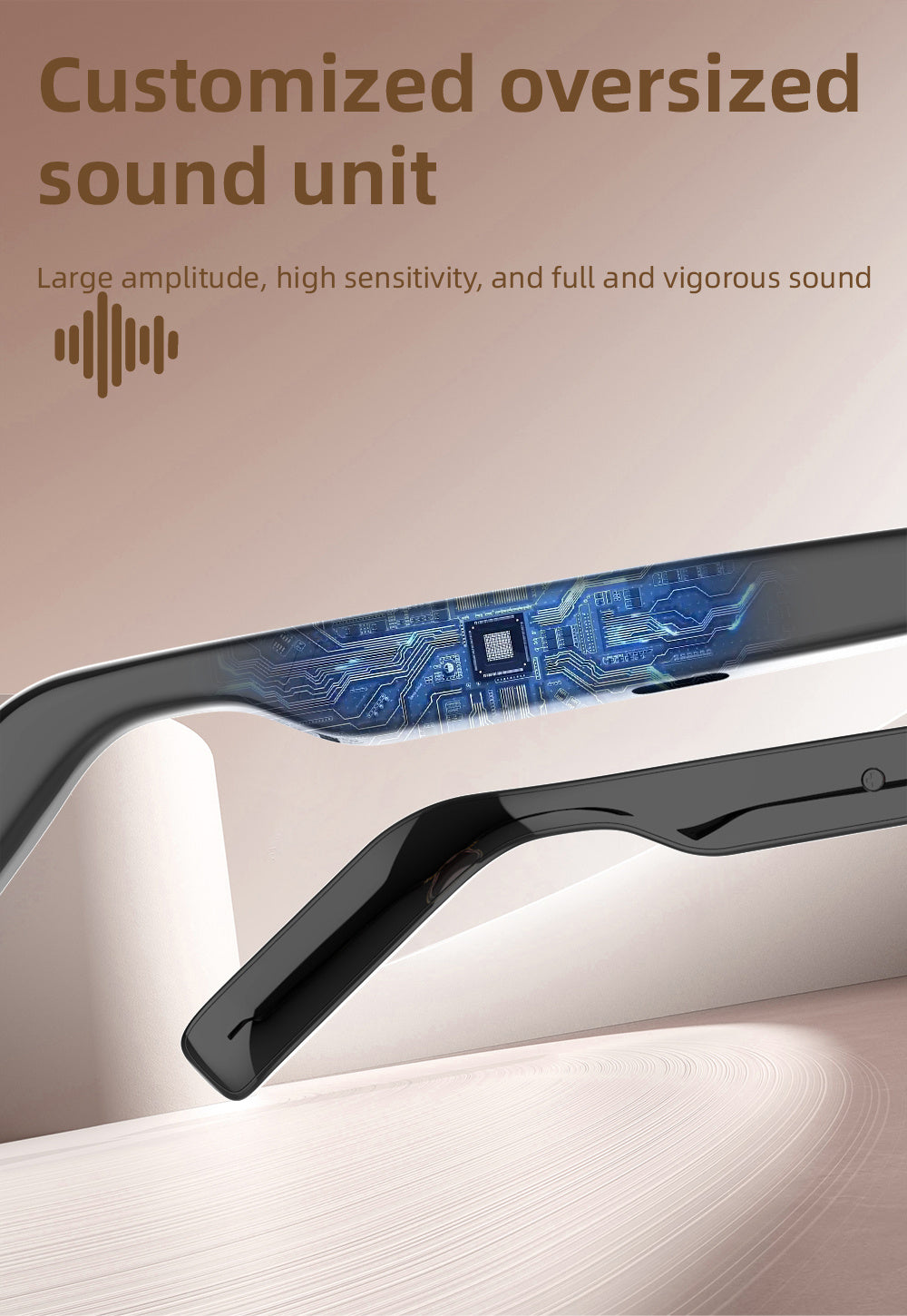 New Smart Audio Glasses with Stereo Sound Quality, Touch Control Adjustment, Clear Call Quality, Intelligent Noise Reduction, Type-c Charging, Rechargeable Battery, Ultra-long Standby Time, Fashionable And Stylish, Suitable for Travel