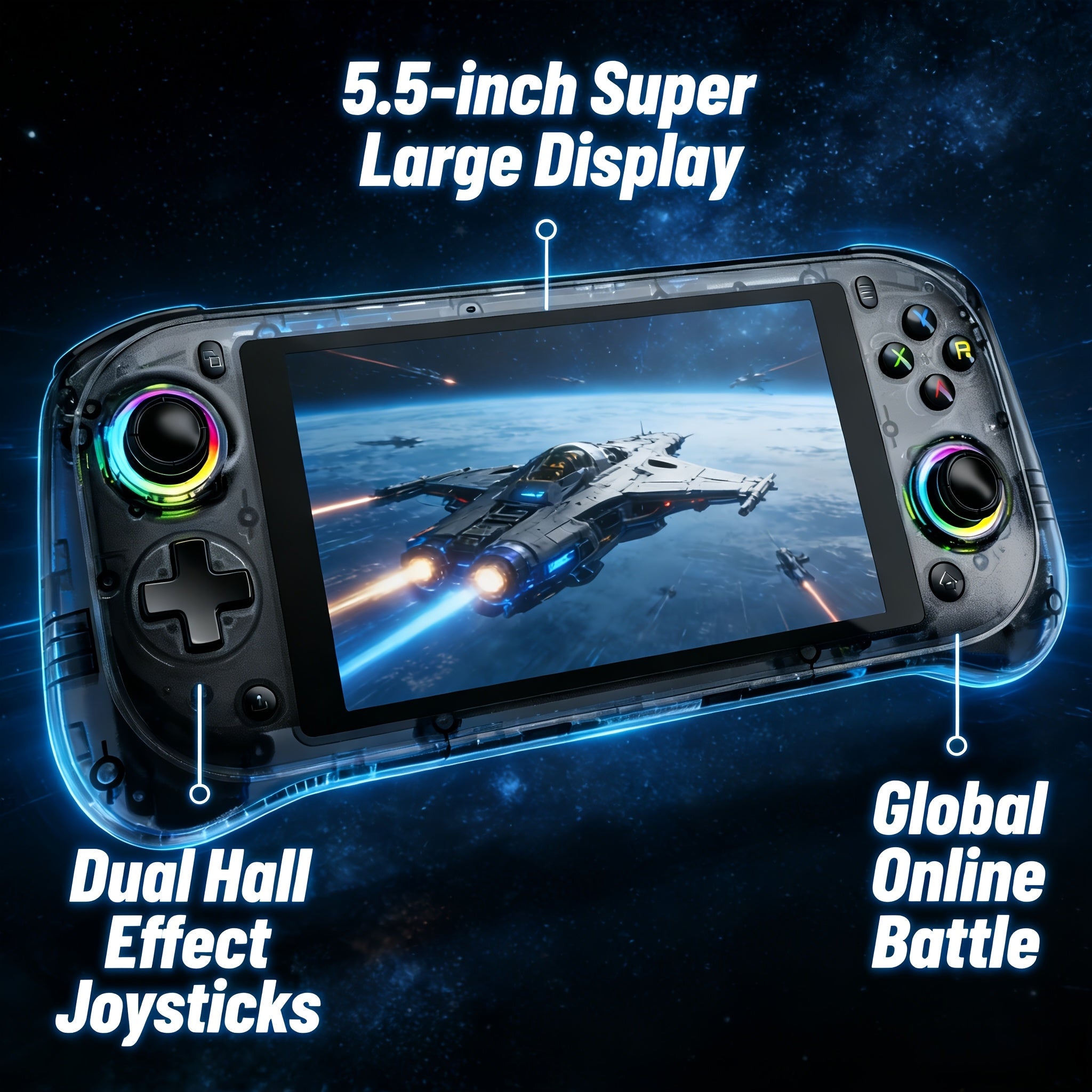 J55 Open-Source Handheld Console | 5.5-inch Online Global Multiplayer | 64GB Massive Storage | Ultra-Long Battery Life | Online Updates | High-End Portable Edition | Top 1 Popular Holiday Gift