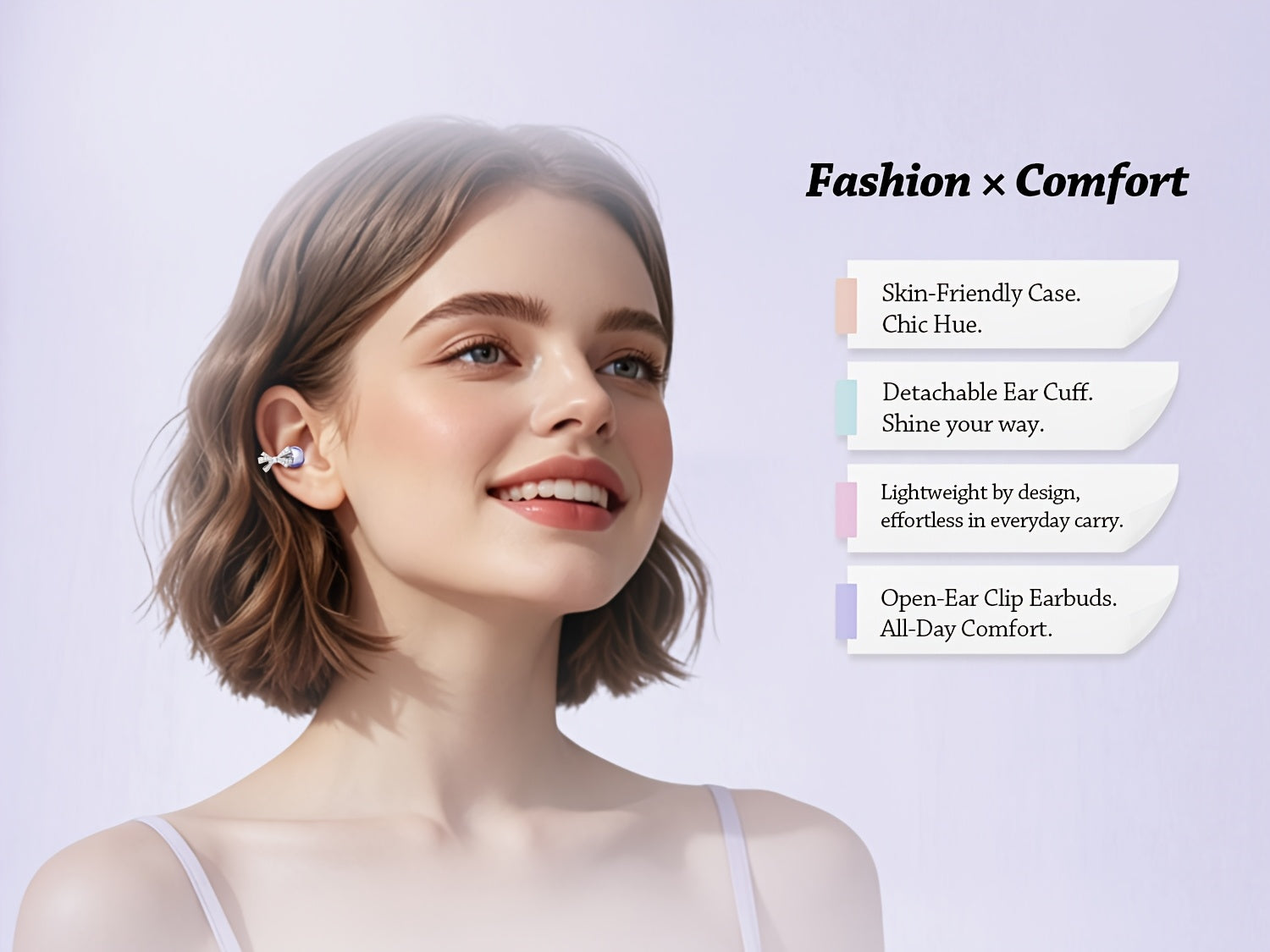 2025 New Wireless Earphones, Butterfly Earring Decoration, Microphone-Equipped Non-In-Ear Headphones, Gaming Couple Headphones, AI Translation Function, HD Calling Earphones, Compatible with Iphone And Android Phones, Christmas Gift