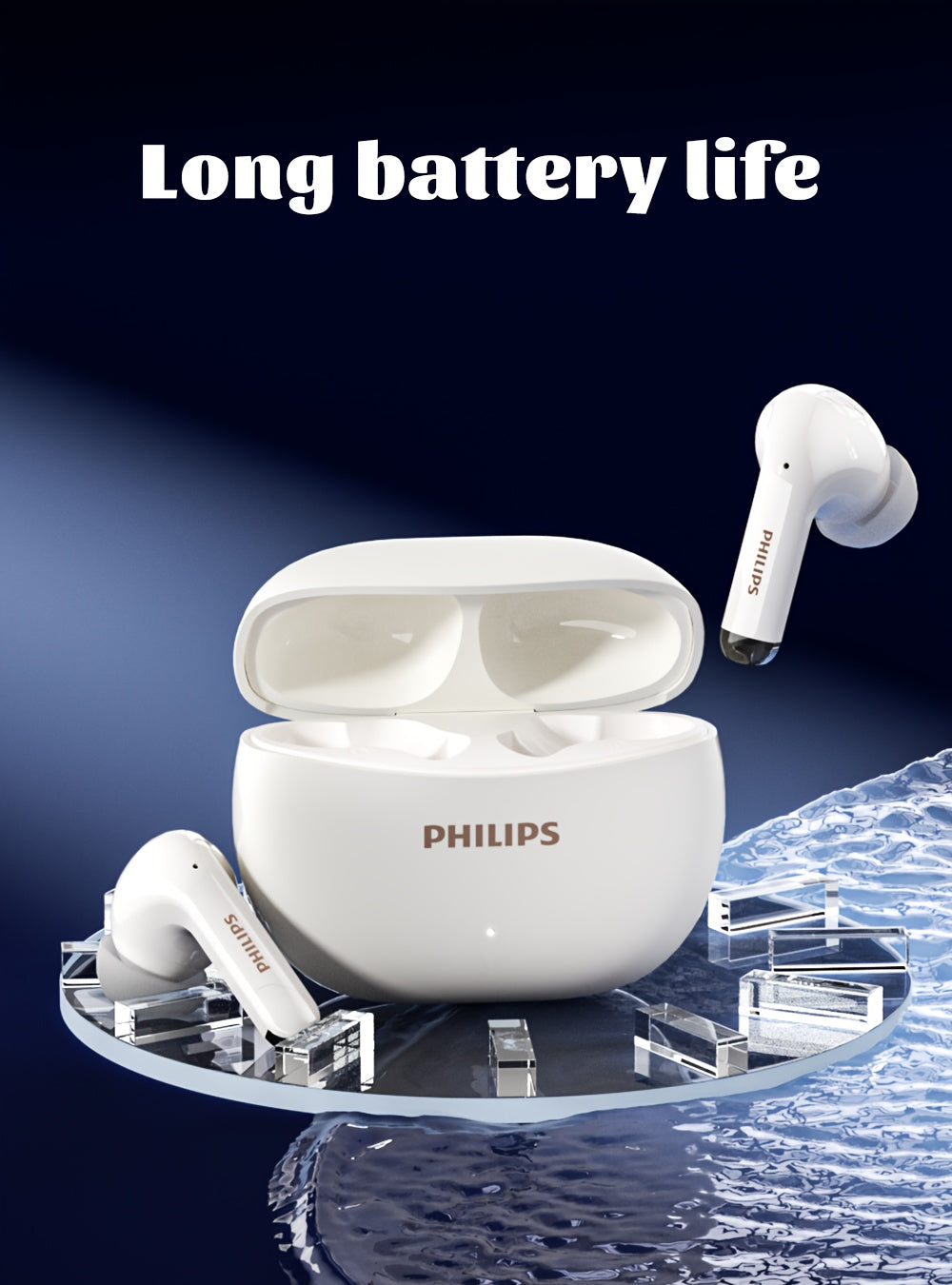 Philips TAT1320 Wireless Wireless Headset, Upgraded Wireless 5.4, 13MM Speakers, Ultra-long Battery Life, Type-C Fast Charging, Stereo In-ear Earphones, With Microphone, Compatible With Mobile Phones, Suitable For Games, Business, Sports, Camping