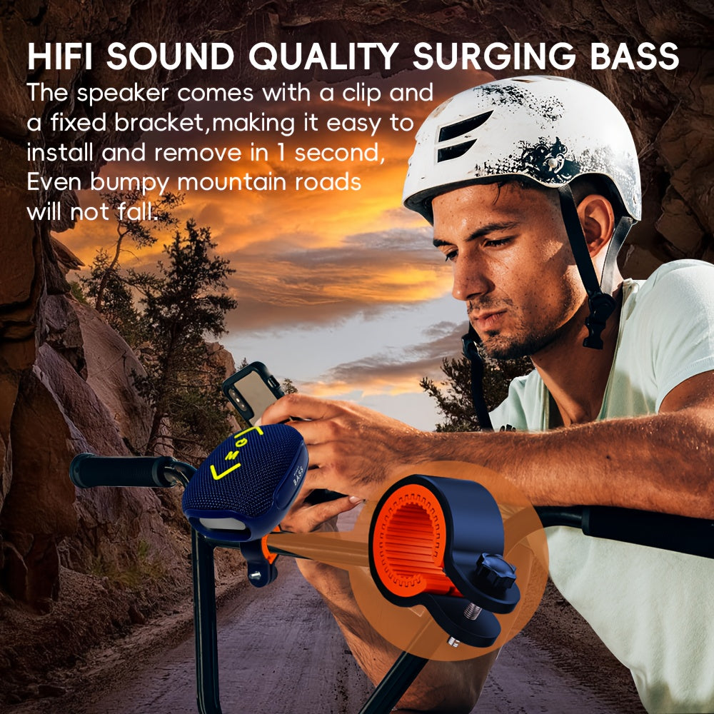 Outdoor Wireless Bike Speaker. 7W Stereo with Deep Bass to Crank up Your Journey, 1200mAh for 10 Hours, IPX-5 to Shrug Off Rain/sweat. Supports BT/TF/TWS & Hands-free Calls – Built for Motorcycles, Travel Bikes, and Every Mile in Between
