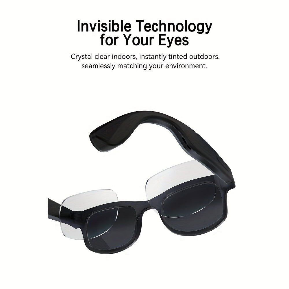[1080P] KLZO's Latest 8-Megapixel Dual Camera Smart Glasses, Intelligent AI Glasses, Automatic Color Change, 1080P High-Definition Camera, 290mAh Long Battery Life, Dual Microphone High-Definition Calling, Air Conduction 360° 3 Surround Sound
