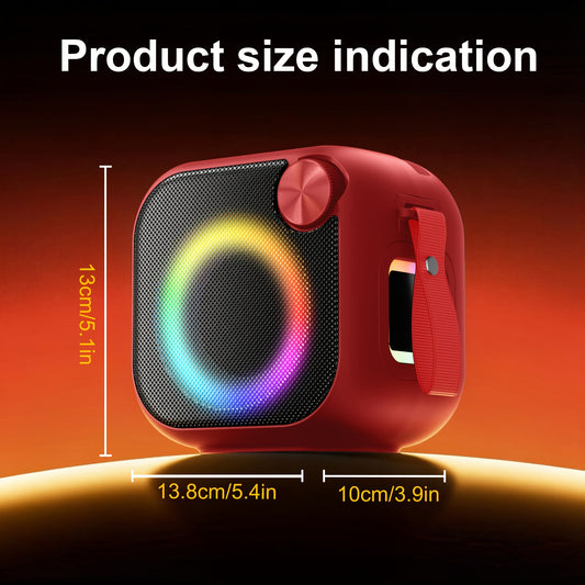 Portable Wireless Wireless Speaker with RGB Color-Changing & Music Visualizer Suitable for Gaming, Parties, USB/TF/AUX, Type-C Charging, Compatible for PC, Smartphone, Tablet, TV Audio System