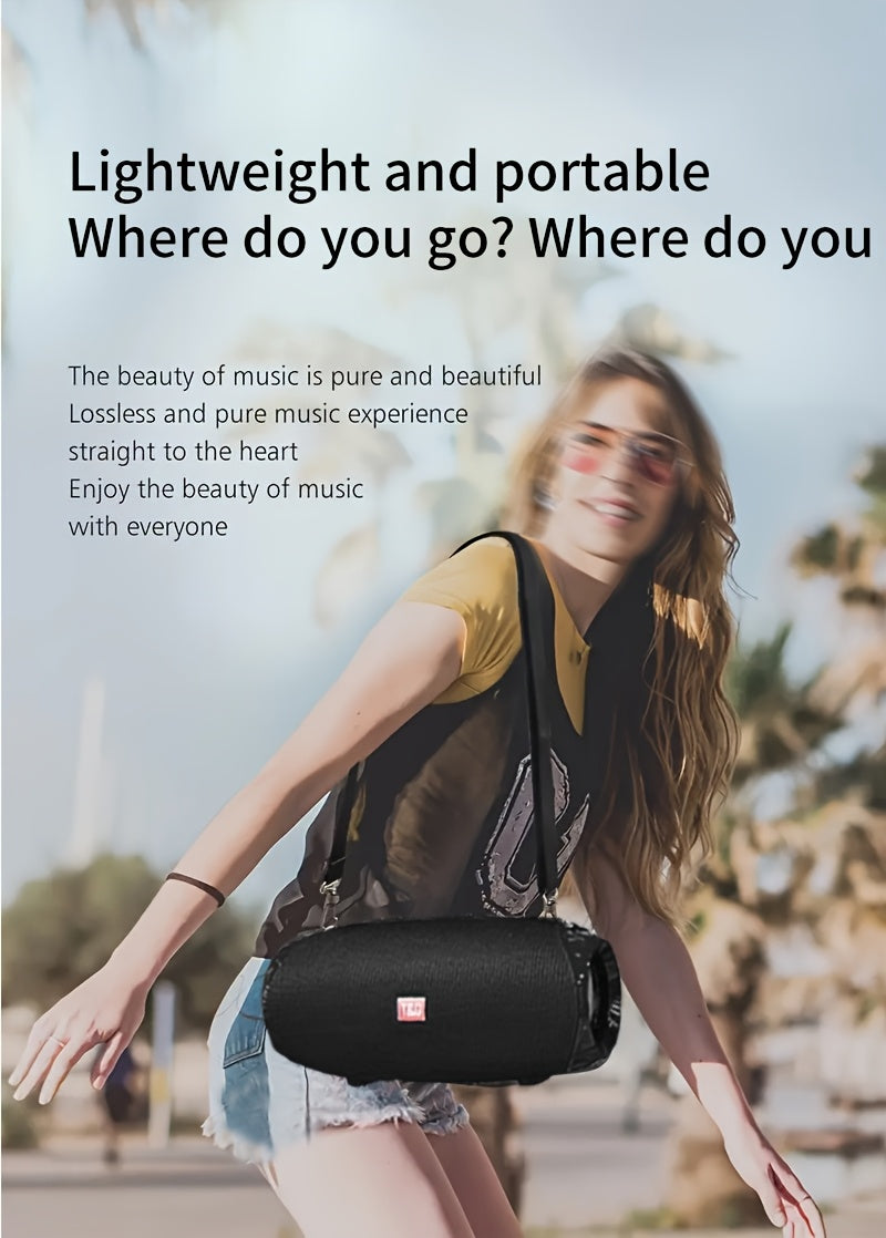 TG534 Portable Wireless Speaker With Dual Speakers, Wireless Speaker, TWS Stereo Hi-Res Audio, Hands-free Call/FM/TF Card/U Disk, Connect To Mobile Phone/Tablet/TV, Support Plug-in Card U Disk, Compatible With TF Card/USB Drive/FM Built-in Microphon