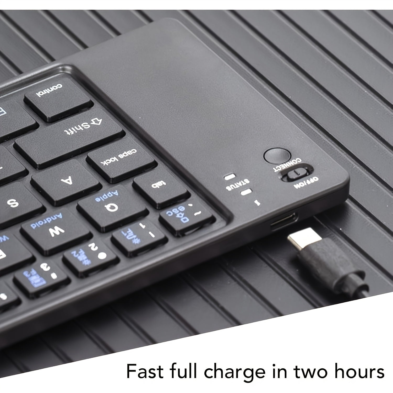 Ultra-thin Wireless Foldable Keyboard, Rechargeable Magnetic 7.3mm Ultra Slim and Compact Keyboard with Media Hotkeys for Computer Desktop PC Laptop Smart TV