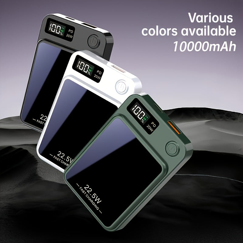 Magnetic Portable Wireless Charger, 10000mAh 22.5W USB-C Fast Charging Mobile Power for iPhone 16/15/14/13/12 Full Series And Android Phone Charging LED Display