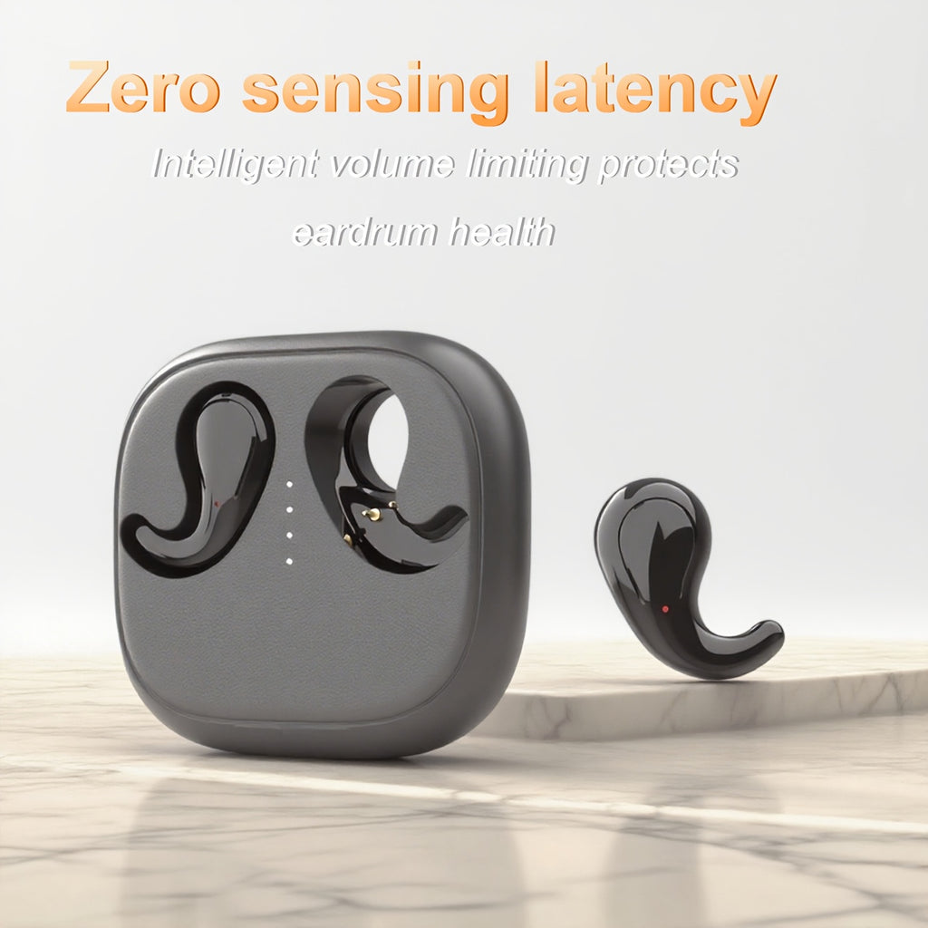 The 2025 Popular Black - Tech Semi - In - Ear Headphones, with Super - High Sound Quality, 360 - Degree Stereo Surround Sound. It Is Equipped with A Rechargeable Lithium - Polymer Battery And A Type - C Interface, Offering Long - Lasting Battery