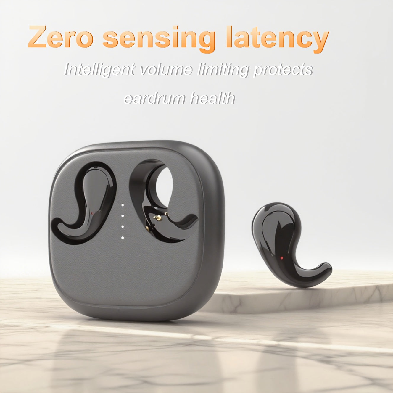 The 2025 Popular Black - Tech Semi - In - Ear Headphones, with Super - High Sound Quality, 360 - Degree Stereo Surround Sound. It Is Equipped with A Rechargeable Lithium - Polymer Battery And A Type - C Interface, Offering Long - Lasting Battery