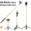 [Professional Selfie Stick] Professional 68 Inch Retractable Selfie Stick with Wireless Remote, 360° Rotation, Stable Anti-shake Design. Ideal for Travel Vlogs & Outdoor Live Streaming. Compatible with iPhone/Android Smartphones