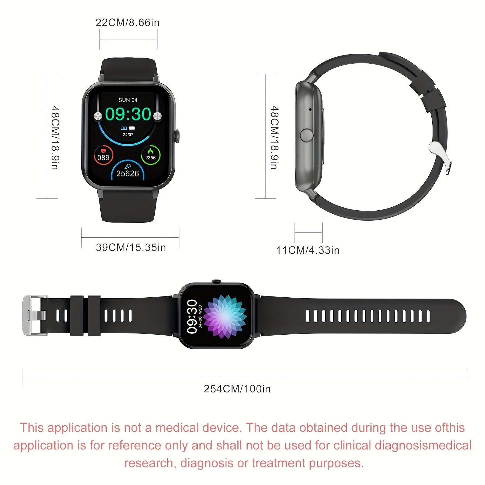 Smart Watch Compatible for iPhone & Android with 1.83” HD+ Full Touch Screen, Wireless 5.2, Wireless Calling, Step Tracker, Distance & Calorie Counter, Compatible Smart Wristband for Men & Women - Unisex Fitness Watch Gift