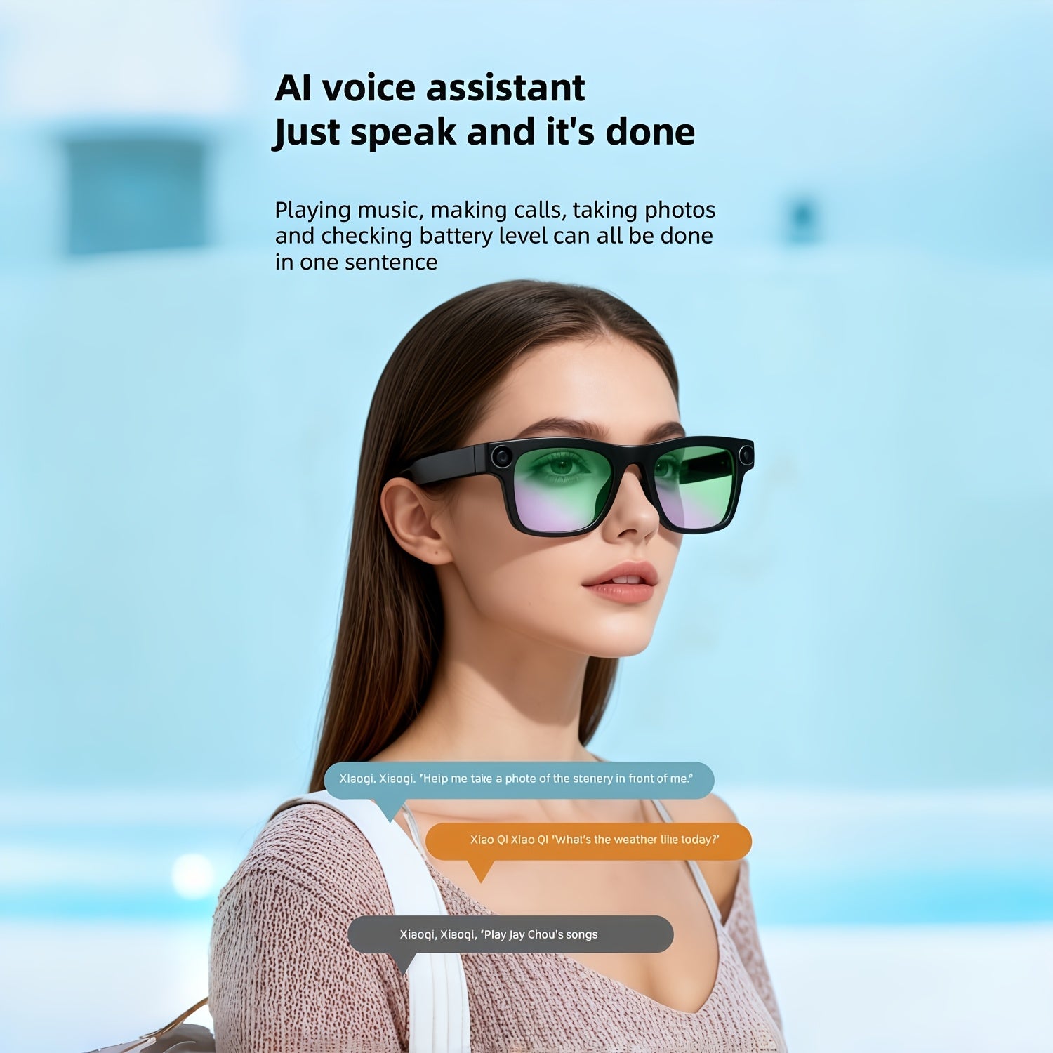 [200MP Dual Cameras] Klzo's Latest Wireless Smart Glasses, Ai-Enabled Camera Glasses with Dual Cameras And 200MP Resolution, Designed for Cycling And Sports Photography. Features Include Ultra-Long Battery Life, High-Fidelity Audio, And Touch-Activated Vo