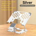 Laptop Stand, Adjustable Computer Stand, Mobile Phone Stand, 2-in-1 Adjustable Carbon Steel Laptop And Mobile Phone Stand, Ergonomic Tablet Stand, 180° Height Adjustment, Foldable And Portable Computer Stand, Essential For The Office