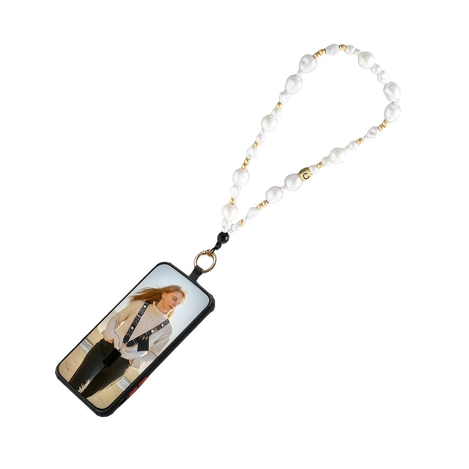 Clip And Go Strap Phone Strap with Pouch, Adjustable Phone Strap Crossbody, Detachable Wrist Strap with Wallet,, with Beaded Phone Charm Lanyard