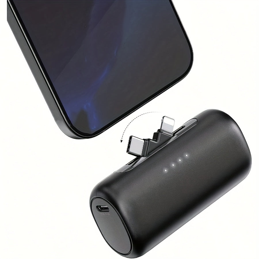 Portable Charger for Iphone with 2-In-1 Connector, 5000Mah Small Power Bank, Suitable for Iphone 17 16/15/14/13/12/11/Android