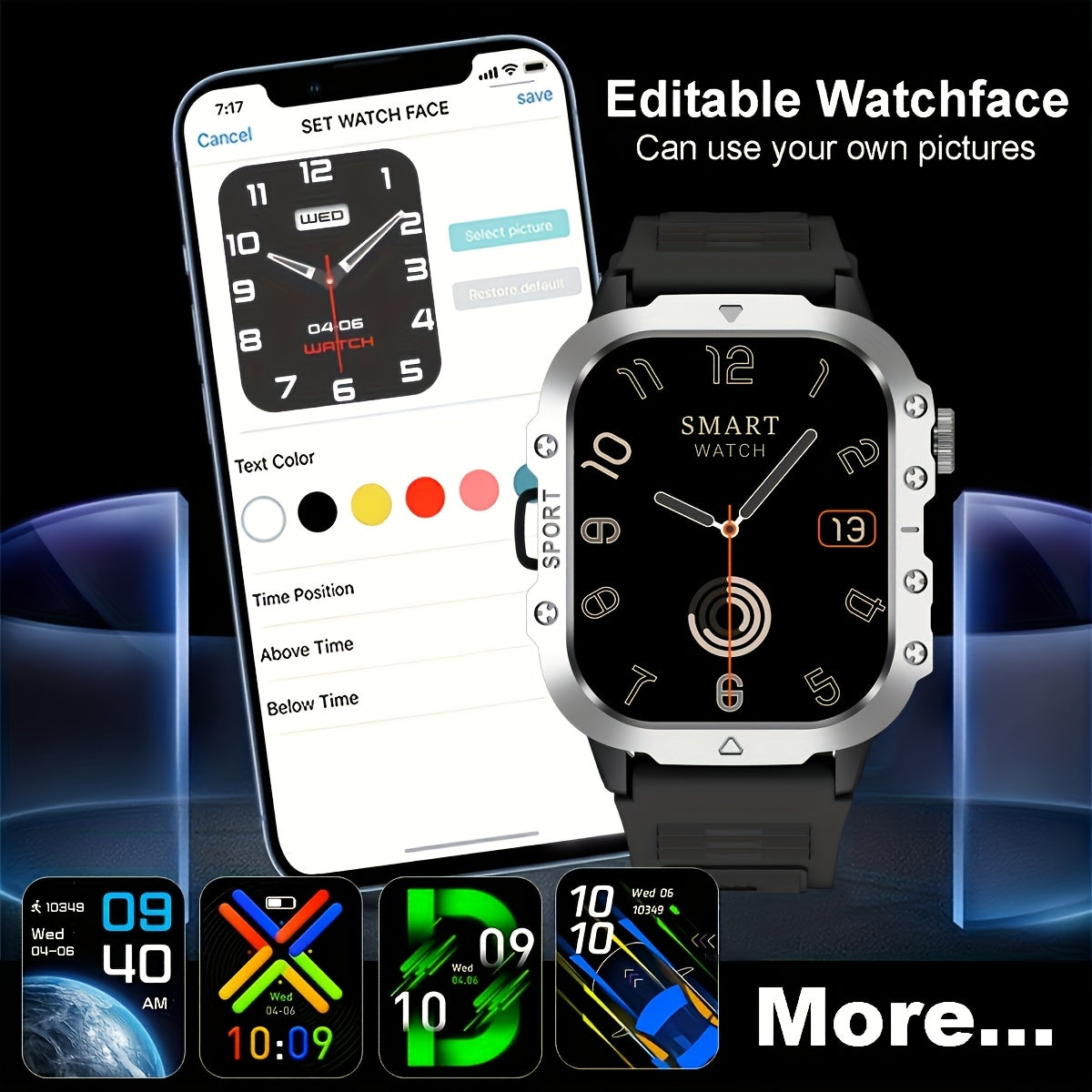 New Smart Watch, 100 Sports Modes, Fitness Tracker, Step Counter, Compatible with Android And iPhone, Outdoor Activity Watch, Multifunctional Watch, Birthday Gift, Valentine's Day Gift, Holiday Gift