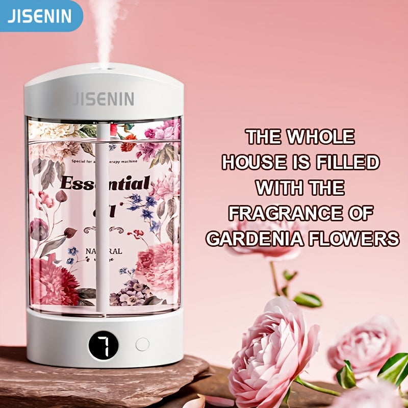 2-in-1 Portable Mini Aromatherapy Machine & Humidifier, 7-level Timing Spray with Silent Operation, LED Digital Display, Long-lasting Battery Life with USB Charging, Automatic Shut-off, Equipped with 1|3|6 Bottles Of Essential Oils In Different